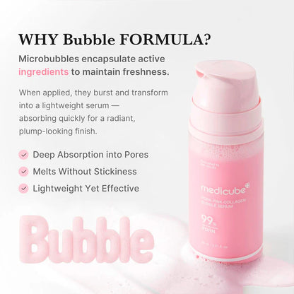 Medicube PDRN Pink Collagen Bubble Serum – Brightening Bubble-to-Serum Treatment