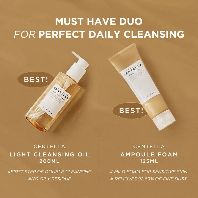 SKIN1004 Madagascar Centella Double Cleansing Duo – Cleansing Oil & Ampoule Foam Set