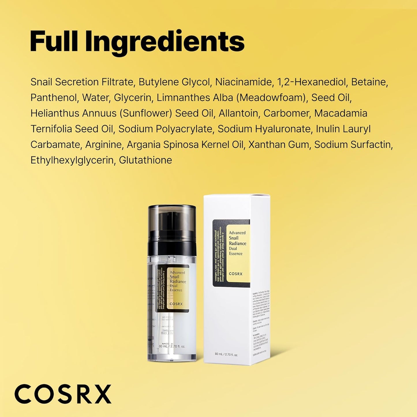 COSRX Advanced Snail Radiance Dual Essence 80ml – Plumping Brightening Essence