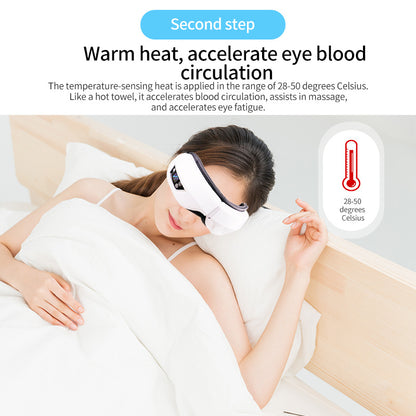 6D Smart Eye Massager – Heated Vibration Eye Mask with Air Compression & Bluetooth Music