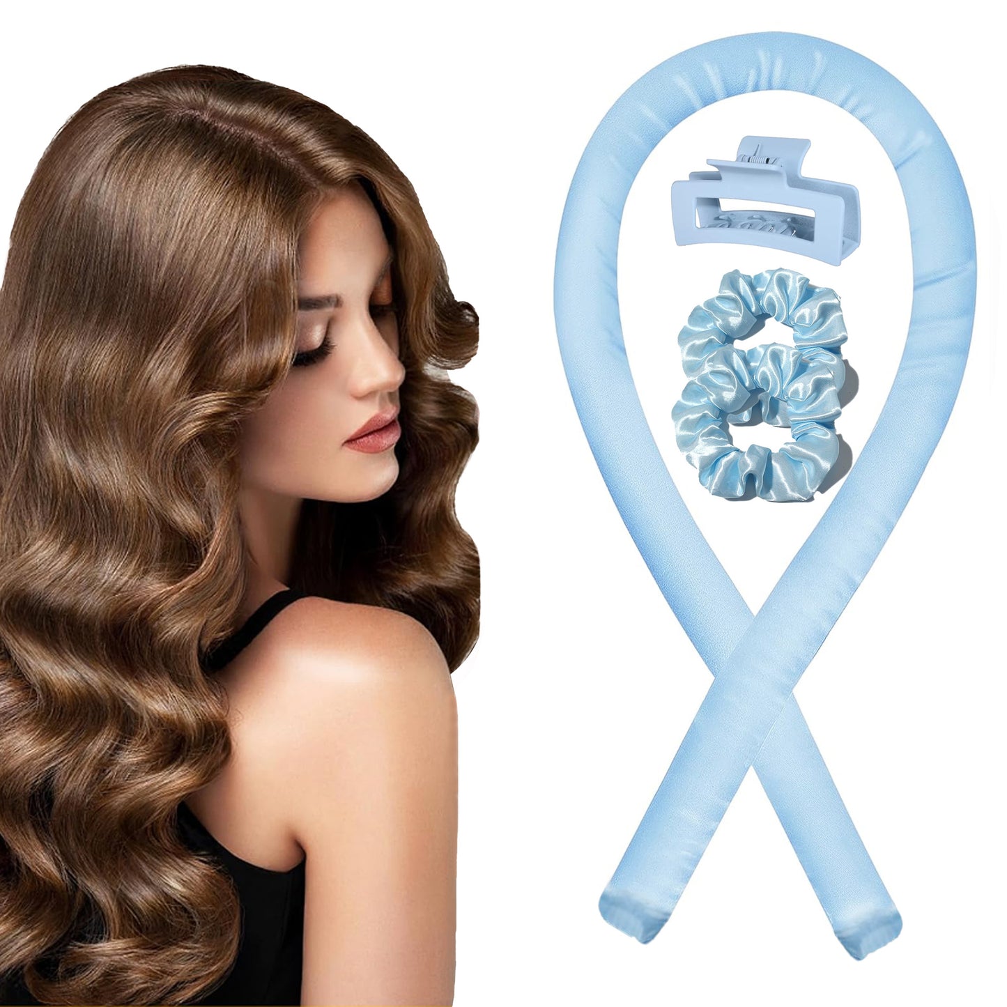 No-Heat Satin Curling Set – Handmade Wave & U-Shaped Hair Curler