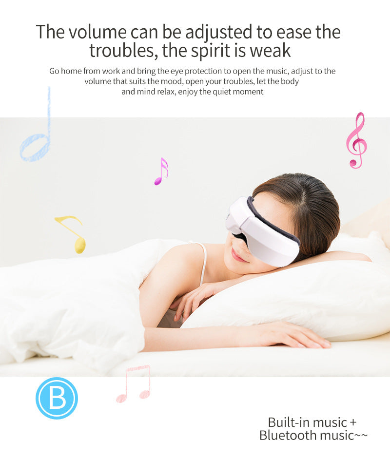 6D Smart Eye Massager – Heated Vibration Eye Mask with Air Compression & Bluetooth Music