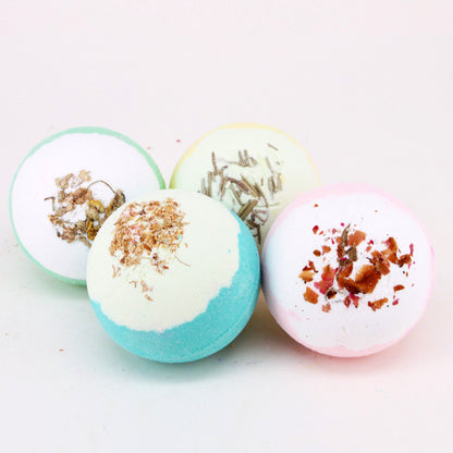 Dried Flower Bath Ball Gift Set – Essential Oil Bubble Bath Balls (4‑Piece)