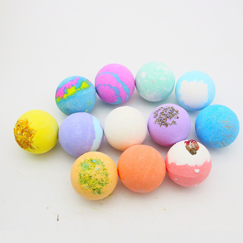 Dried Flower Bath Ball Gift Set – Essential Oil Bubble Bath Balls (4‑Piece)