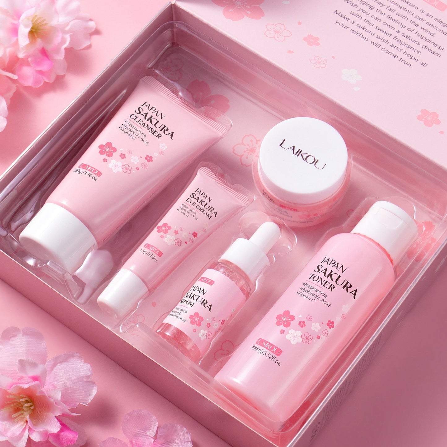 Lecco Japanese Cherry Blossom Skin Care 5-Piece Set