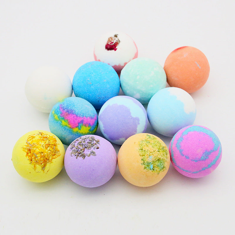 Dried Flower Bath Ball Gift Set – Essential Oil Bubble Bath Balls (4‑Piece)