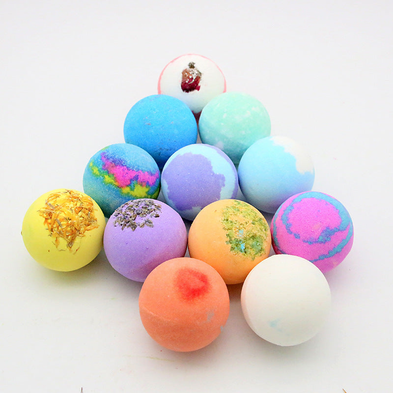 Dried Flower Bath Ball Gift Set – Essential Oil Bubble Bath Balls (4‑Piece)