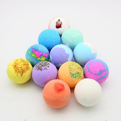 Dried Flower Bath Ball Gift Set – Essential Oil Bubble Bath Balls (4‑Piece)