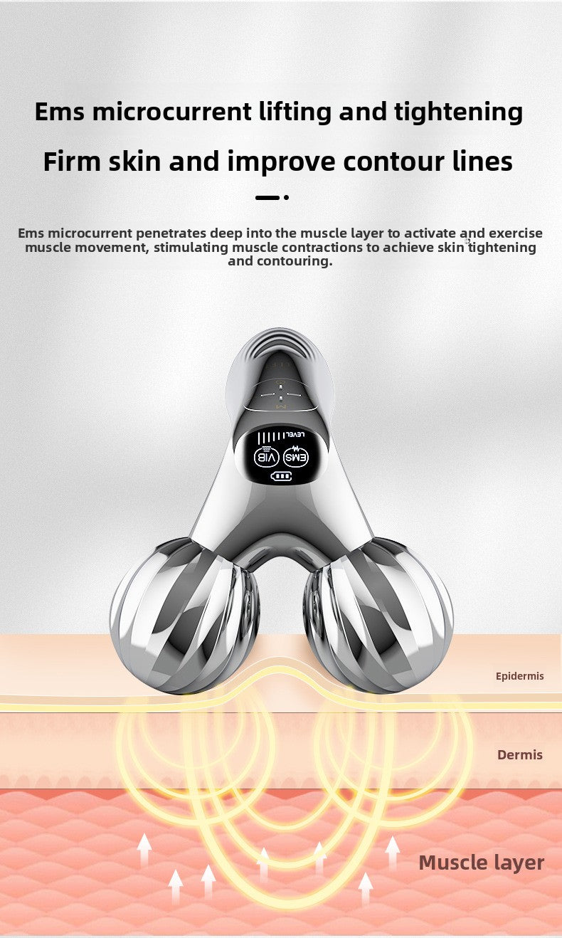 Facial Lifting EMS Massage Roller Device – Firming & Contouring Tool