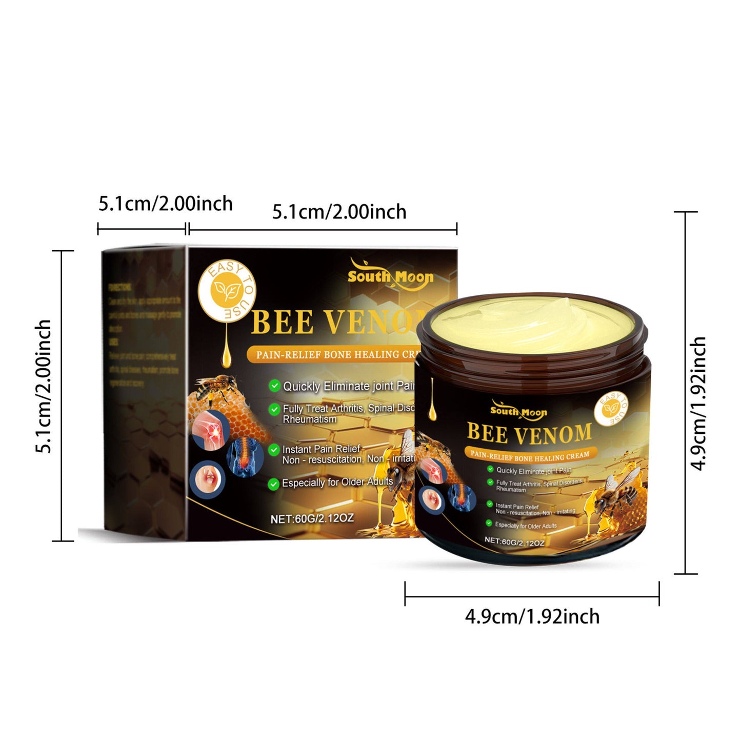 South Moon Bee Venom Joint Comfort Cream – Soothing Balm for Stiff, Tired Joints