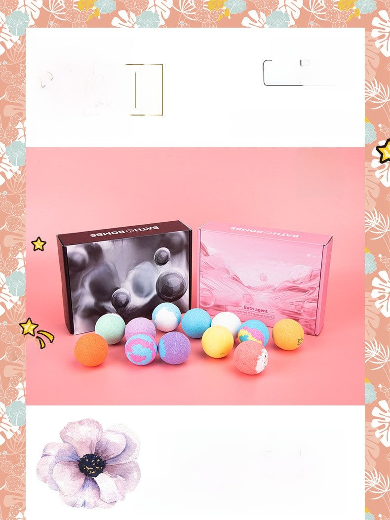 Fragrant Bath Salt Ball Gift Set – Essential Oil Bubble Bath Balls (12-Piece)