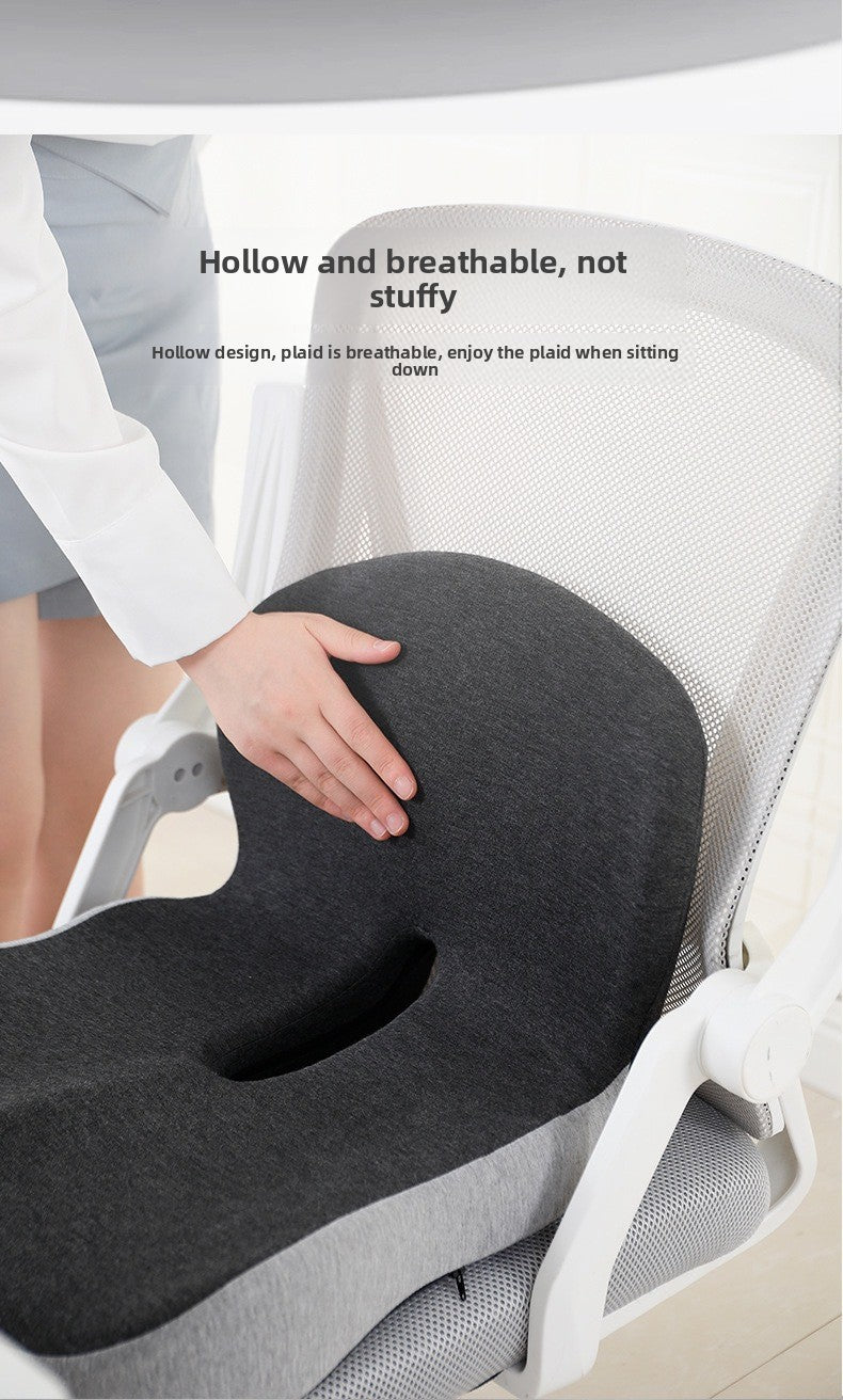 Memory Foam One-Piece Seat Cushion with Backrest – Ergonomic Chair Support (Grey)