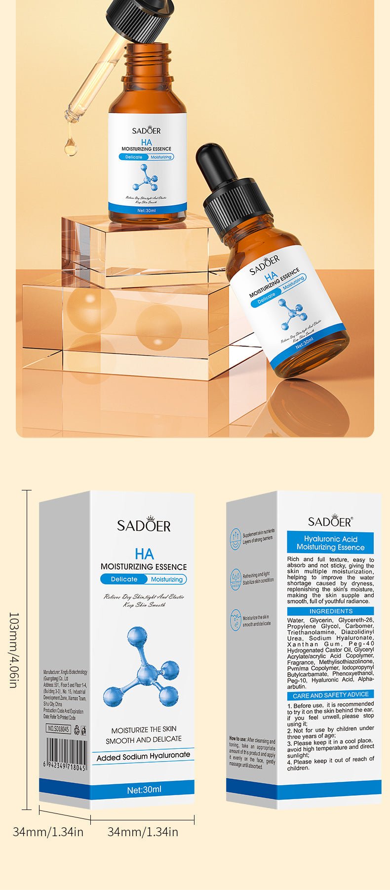 Sadoer Multi‑Active Face Essence Set 8 × 30ml – Brightening, Hydrating & Anti‑Aging
