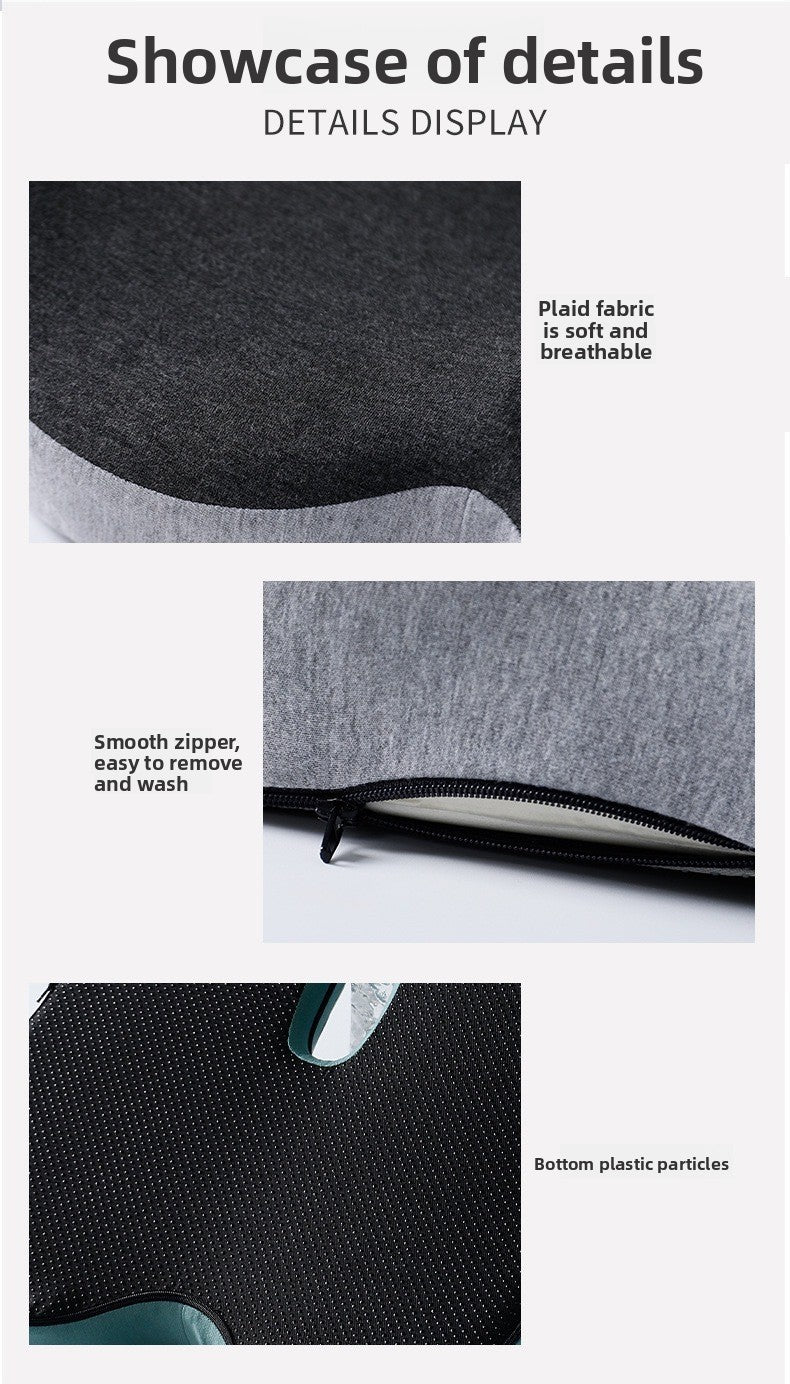 Memory Foam One-Piece Seat Cushion with Backrest – Ergonomic Chair Support (Grey)
