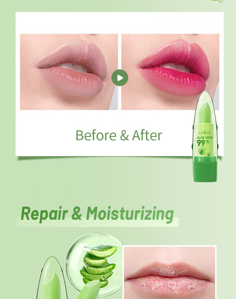 Color‑Changing Aloe Vera Lipstick – Moisturizing, Waterproof & Non‑Transfer