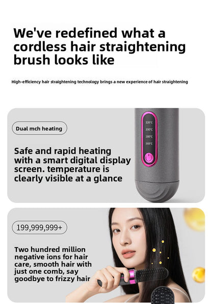 Wireless Negative Ion Hair Straightening Comb