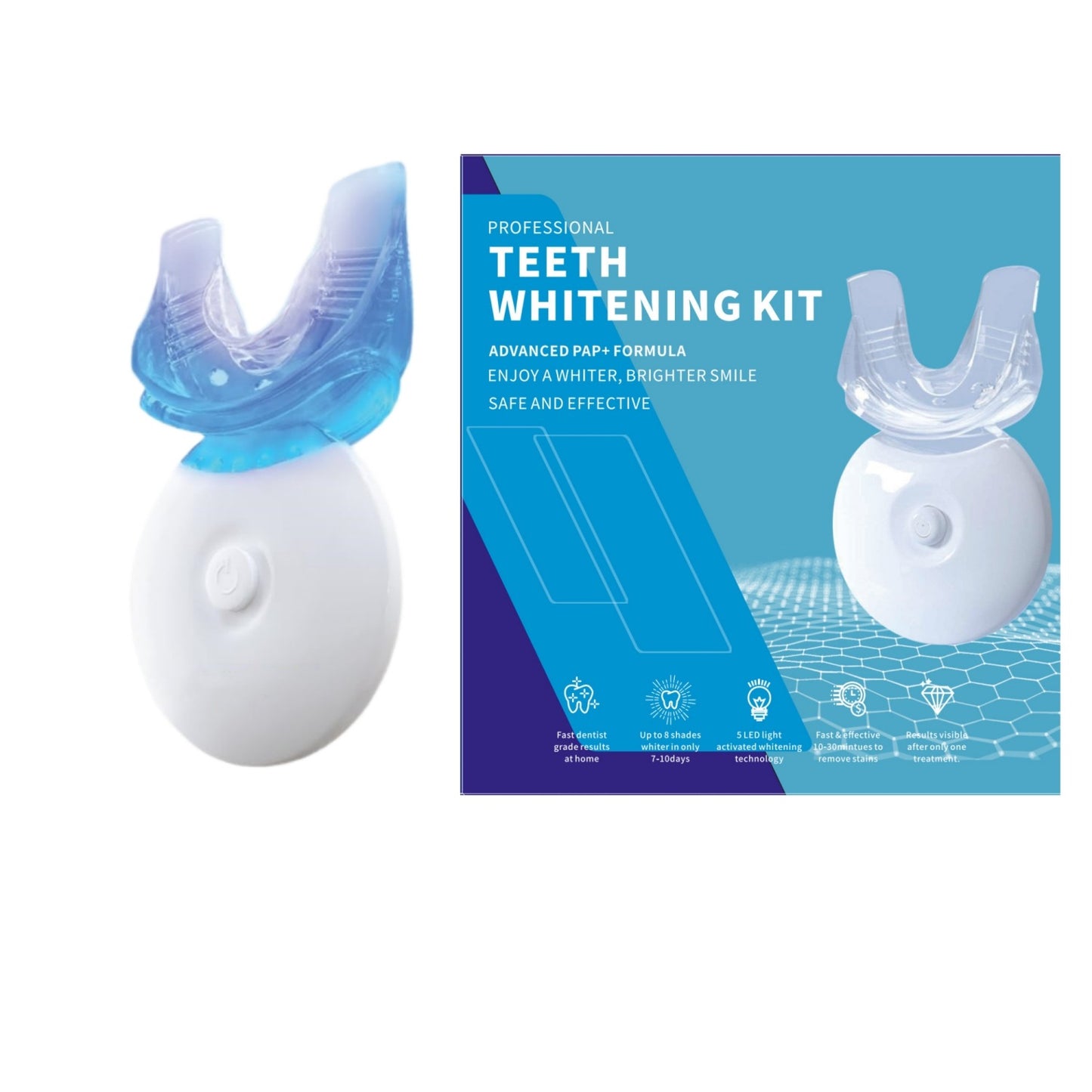 LED Teeth Whitening Kit – 5‑LED Light with Tray & Essence Tubes