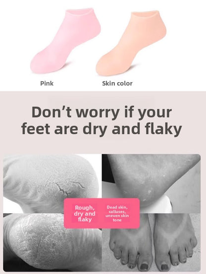 Silicone Moisturizing Heel Socks – Reusable Anti-Crack Foot Sleeve