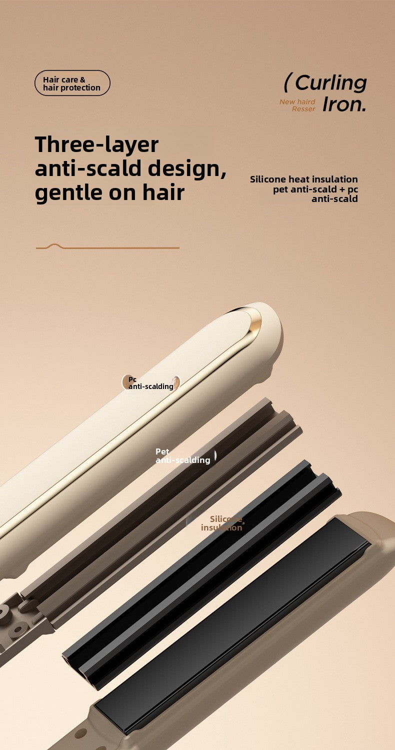 Dual-Use Tourmaline Hair Straightener & Curler (5-Heat Settings)
