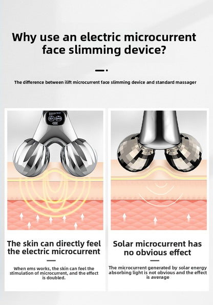 Facial Lifting EMS Massage Roller Device – Firming & Contouring Tool