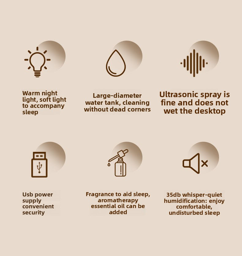 Aroma Diffuser – Simulated Flame Ultrasonic Humidifier (200 ml)