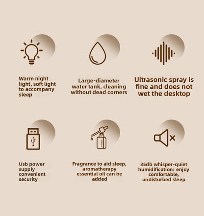 Aroma Diffuser – Simulated Flame Ultrasonic Humidifier (200 ml)