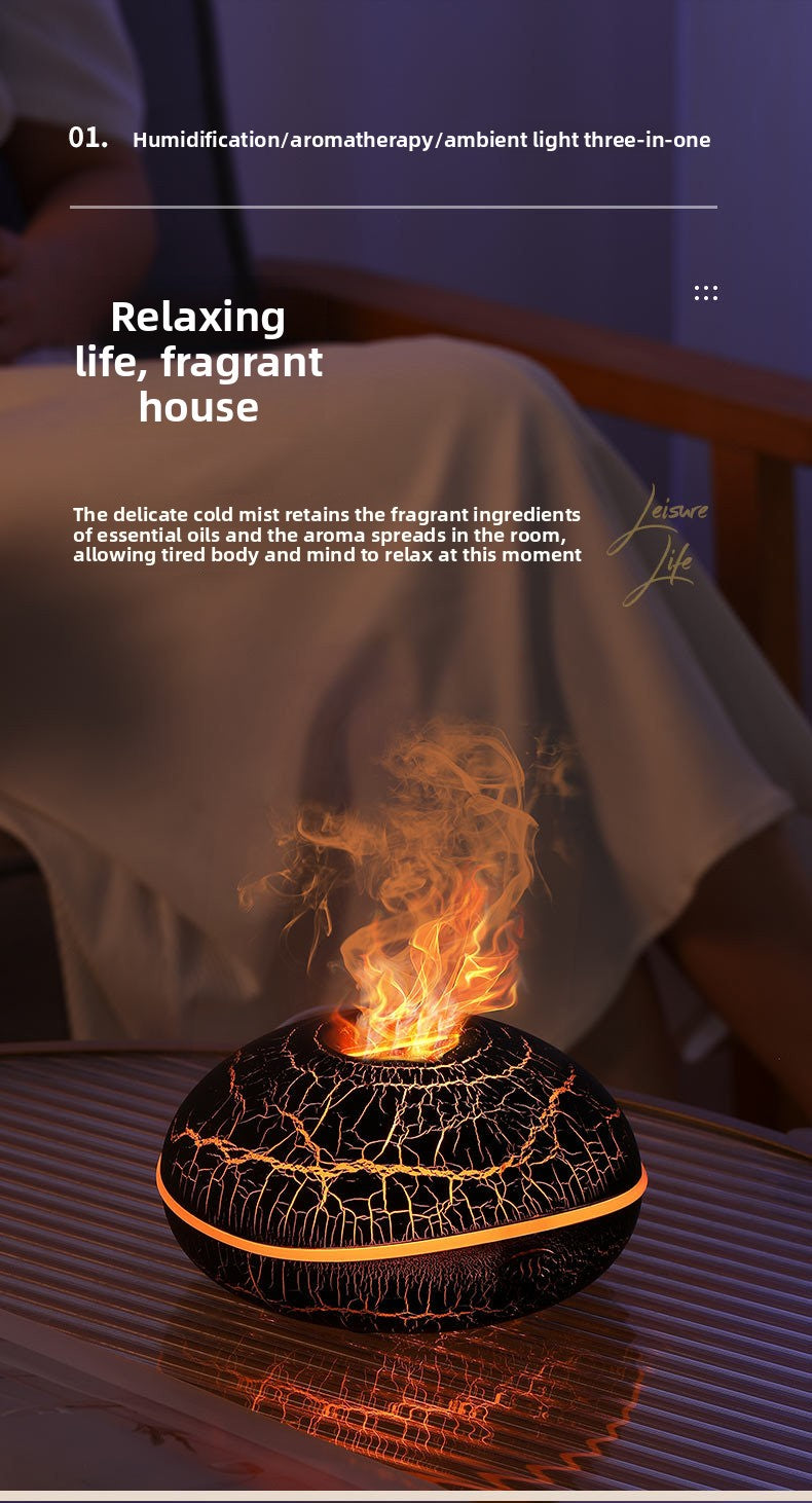 Aroma Diffuser – Simulated Flame Ultrasonic Humidifier (200 ml)