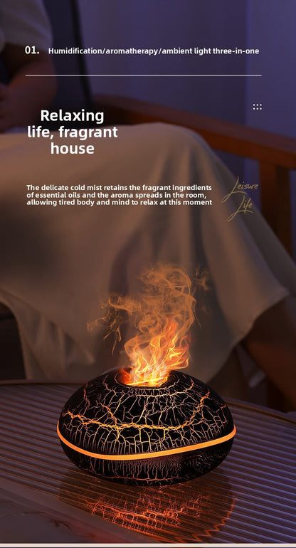 Aroma Diffuser – Simulated Flame Ultrasonic Humidifier (200 ml)