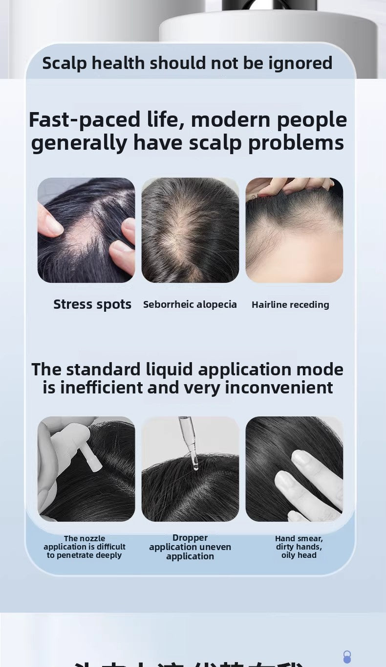 Dual-Chamber Scalp Applicator with Roller Balls