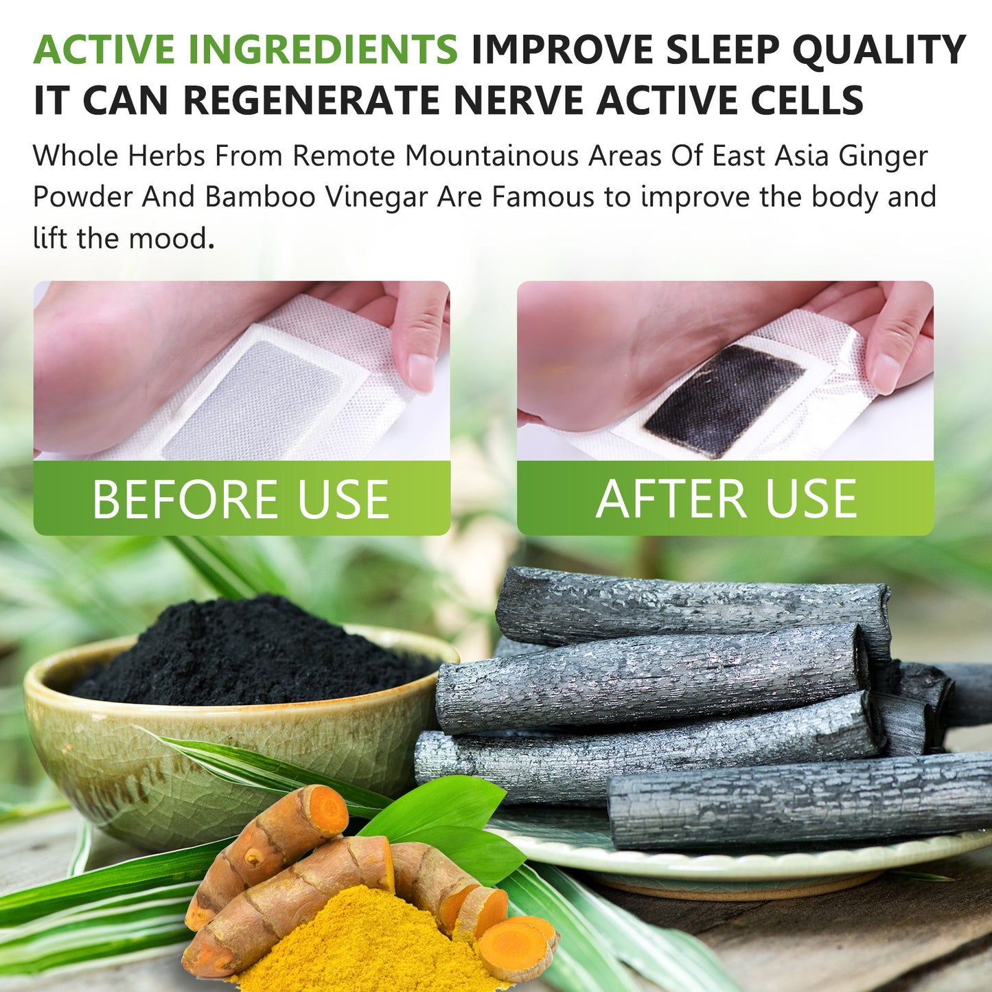 Sefudun Bamboo Charcoal Foot Patches – Moisture & Odor Control Foot Pads (10-Pack)