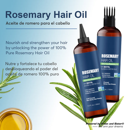 Botanic Hearth Rosemary Hair Oil – Botanical Scalp & Hair Treatment Oil 60ml