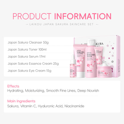 Lecco Japanese Cherry Blossom Skin Care 5-Piece Set