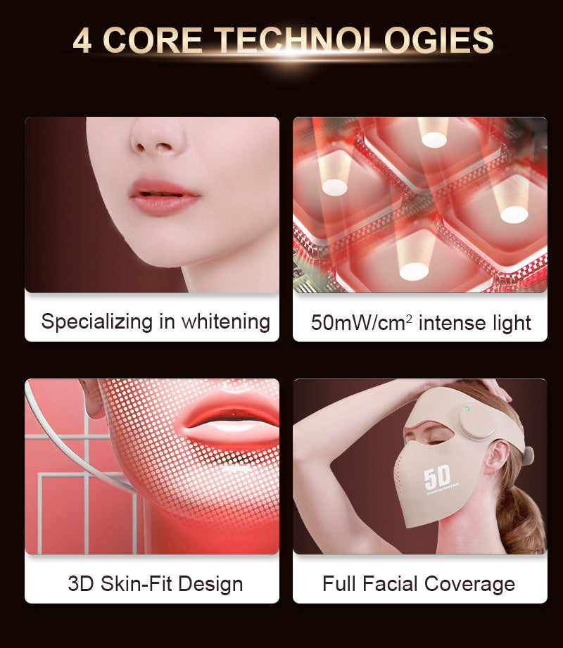 Laser Red & Blue Light Therapy Beauty Mask – LED Face Device