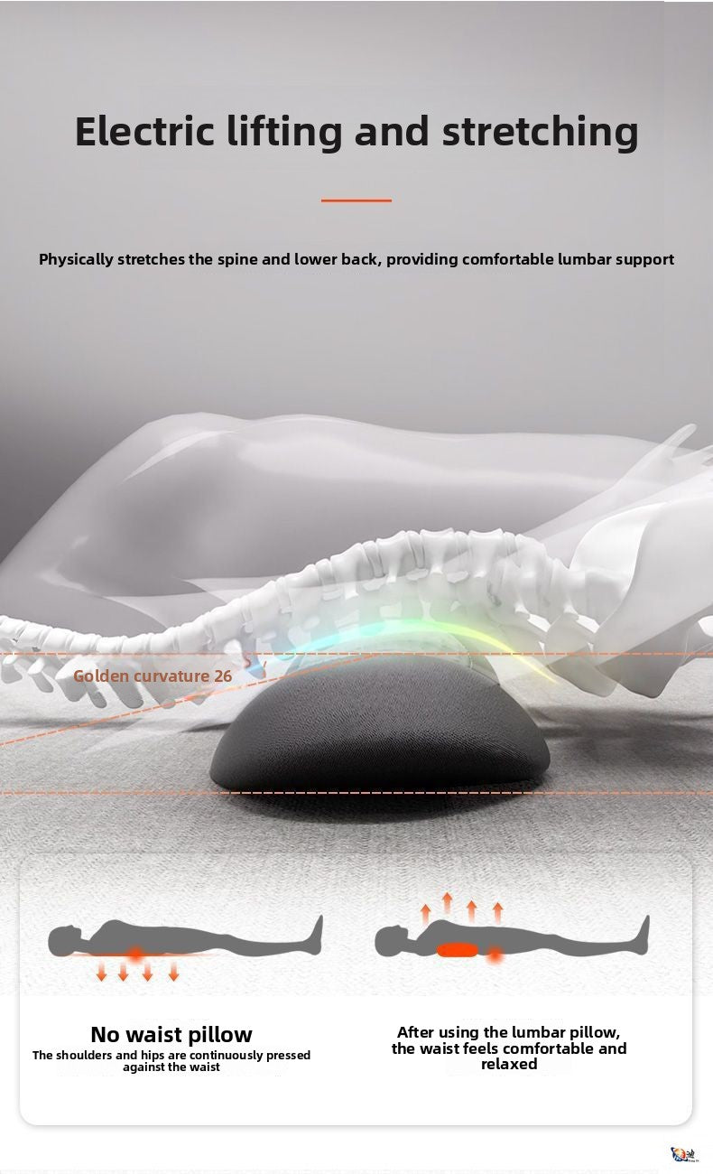 Memory Foam Heated Massage Lumbar Pillow – Ergonomic Back Support (Dual & Triple Function)