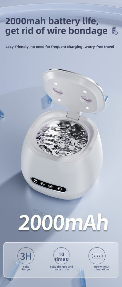 USB Ultrasonic Retainer & Jewelry Cleaner with UV Blue Light – Portable Deep Cleaning Tank