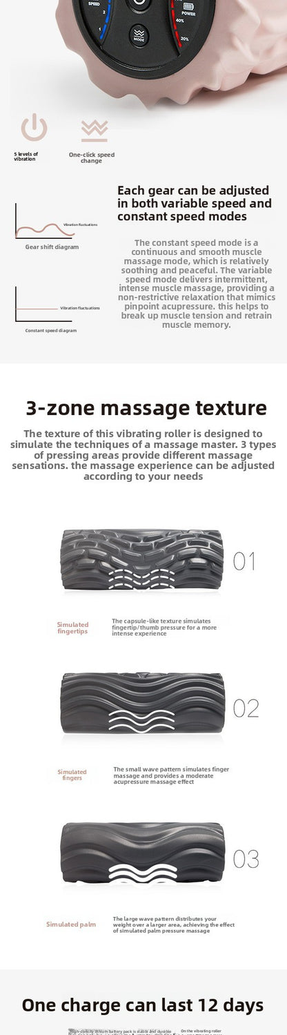 Electric Vibrating Foam Roller – Yoga & Muscle Recovery Massager