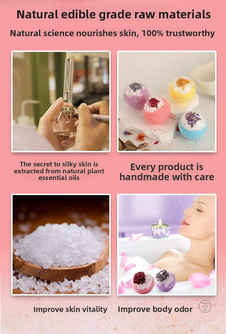 Dried Flower Bath Salt Balls – Essential Oil Aromatherapy Bath & Gift Set