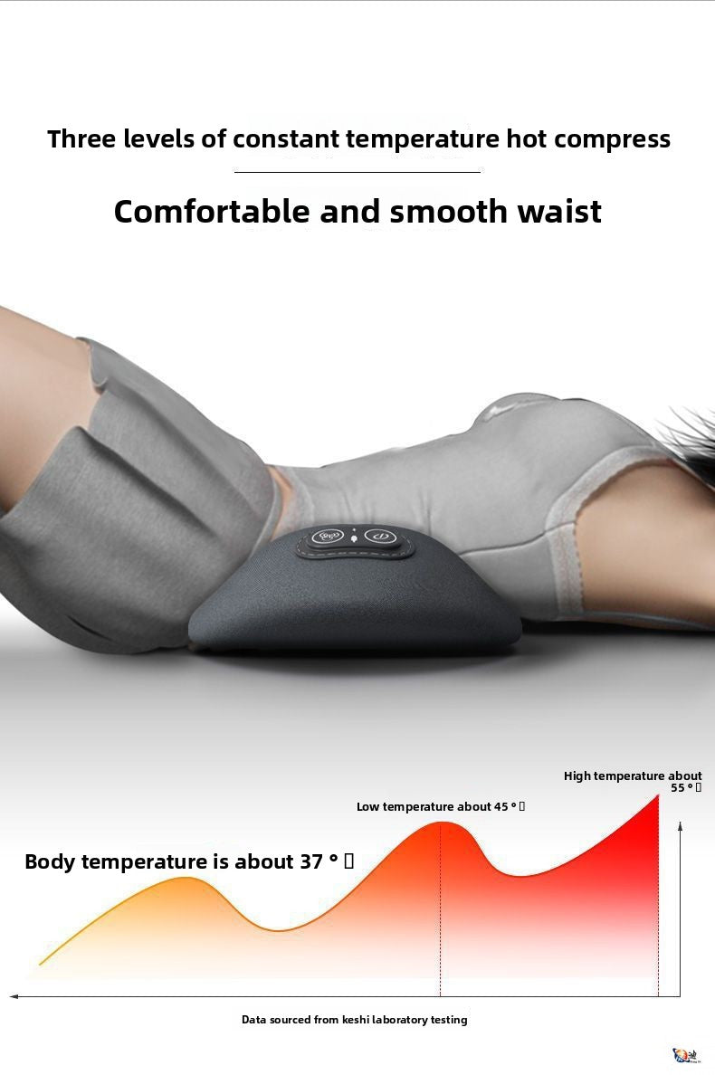 Memory Foam Heated Massage Lumbar Pillow – Ergonomic Back Support (Dual & Triple Function)