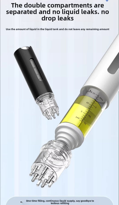Dual-Chamber Scalp Applicator with Roller Balls