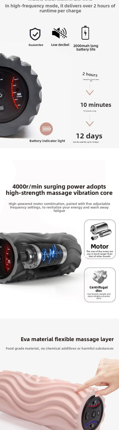 Electric Vibrating Foam Roller – Yoga & Muscle Recovery Massager