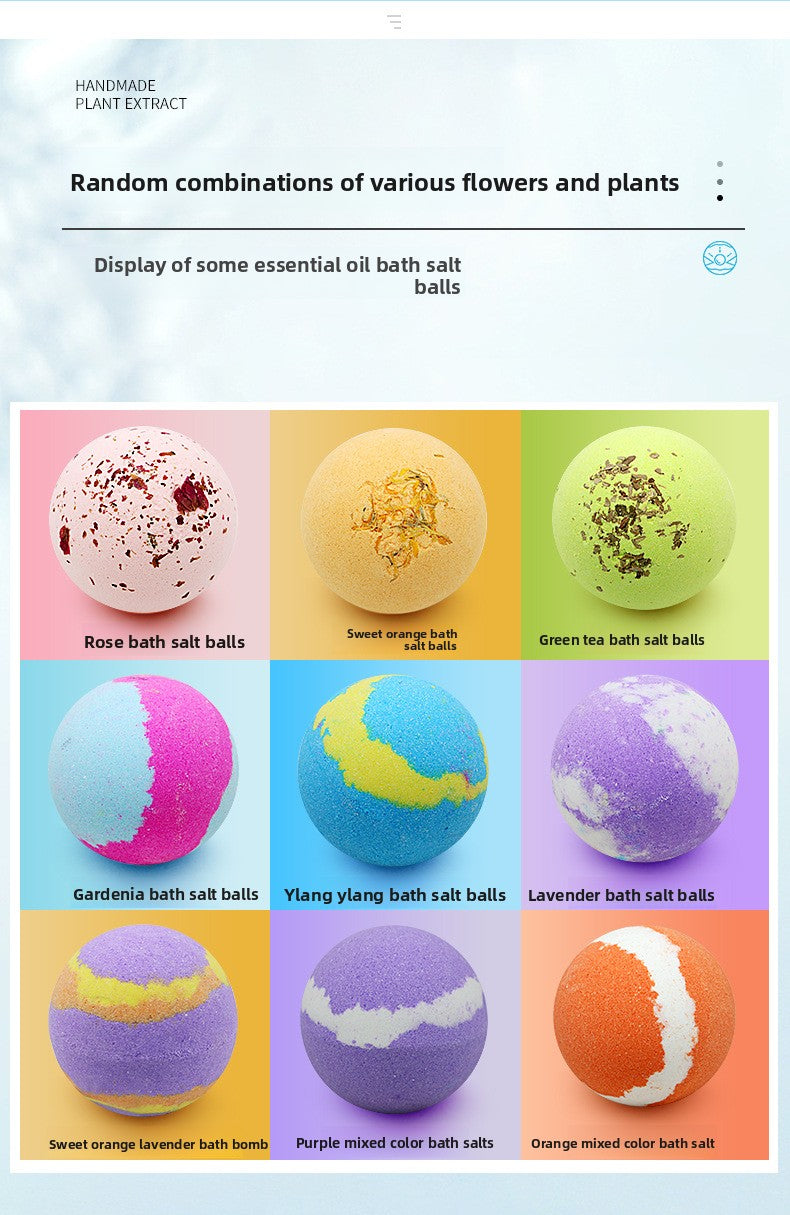 Dried Flower Bath Ball Gift Set – Essential Oil Bubble Bath Balls (4‑Piece)