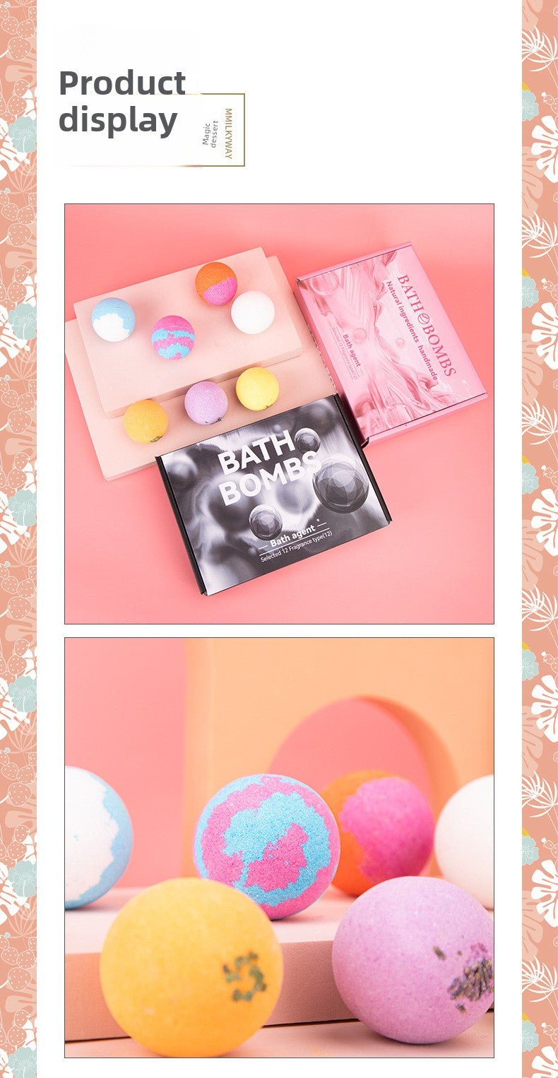 Fragrant Bath Salt Ball Gift Set – Essential Oil Bubble Bath Balls (12-Piece)