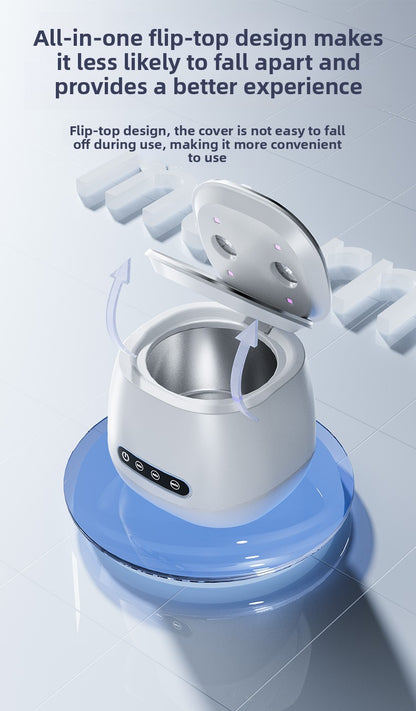USB Ultrasonic Retainer & Jewelry Cleaner with UV Blue Light – Portable Deep Cleaning Tank