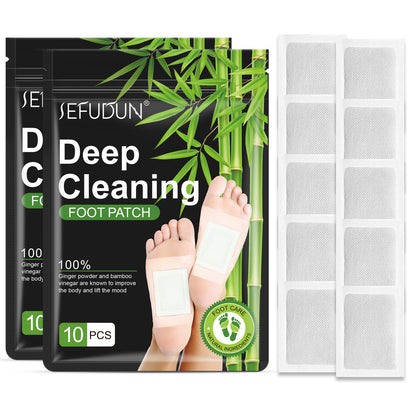 Sefudun Bamboo Charcoal Foot Patches – Moisture & Odor Control Foot Pads (10-Pack)