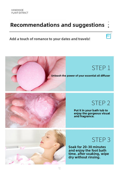 Dried Flower Bath Ball Gift Set – Essential Oil Bubble Bath Balls (4‑Piece)