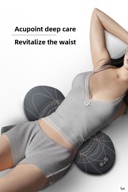 Memory Foam Heated Massage Lumbar Pillow – Ergonomic Back Support (Dual & Triple Function)