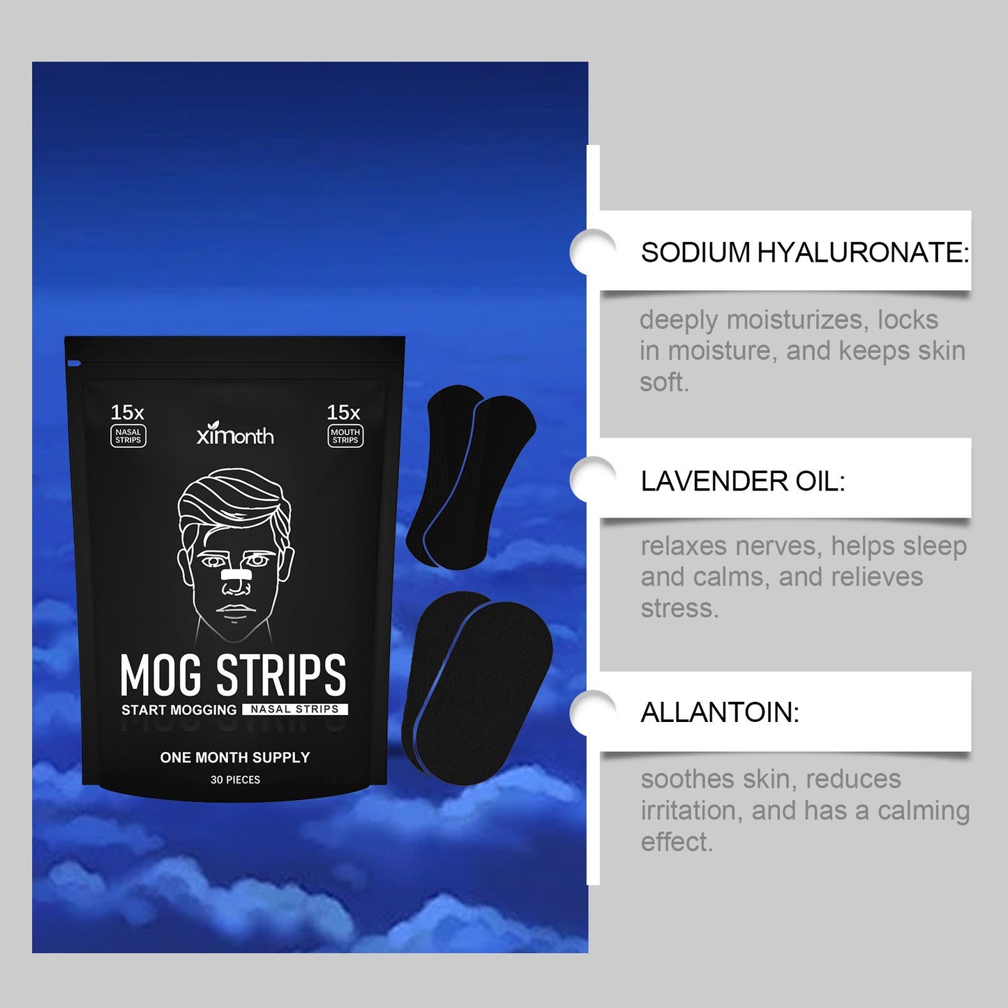 Sleep Care Snoring Patch Set – Nose & Mouth Nighttime Comfort Strips (30 Pack)