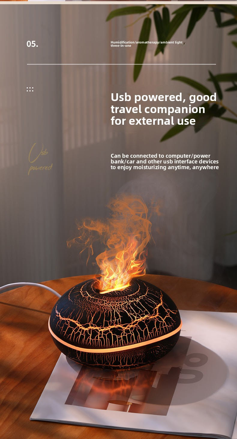 Aroma Diffuser – Simulated Flame Ultrasonic Humidifier (200 ml)