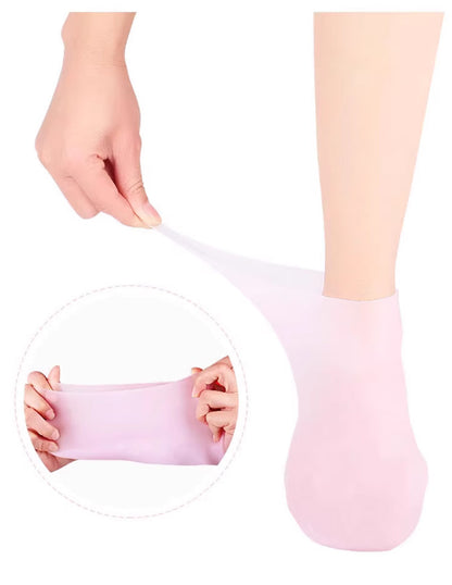 Silicone Moisturizing Heel Socks – Reusable Anti-Crack Foot Sleeve