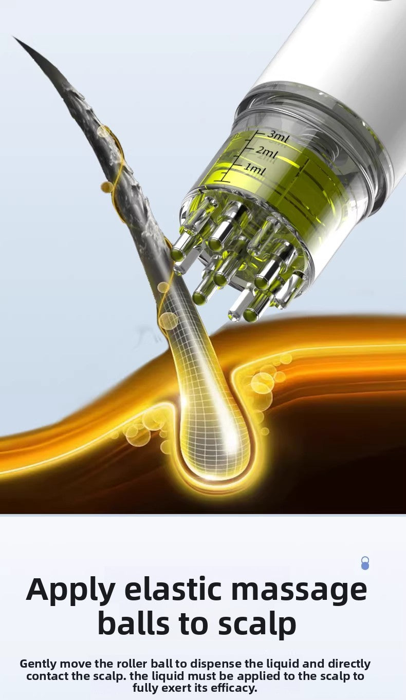 Dual-Chamber Scalp Applicator with Roller Balls